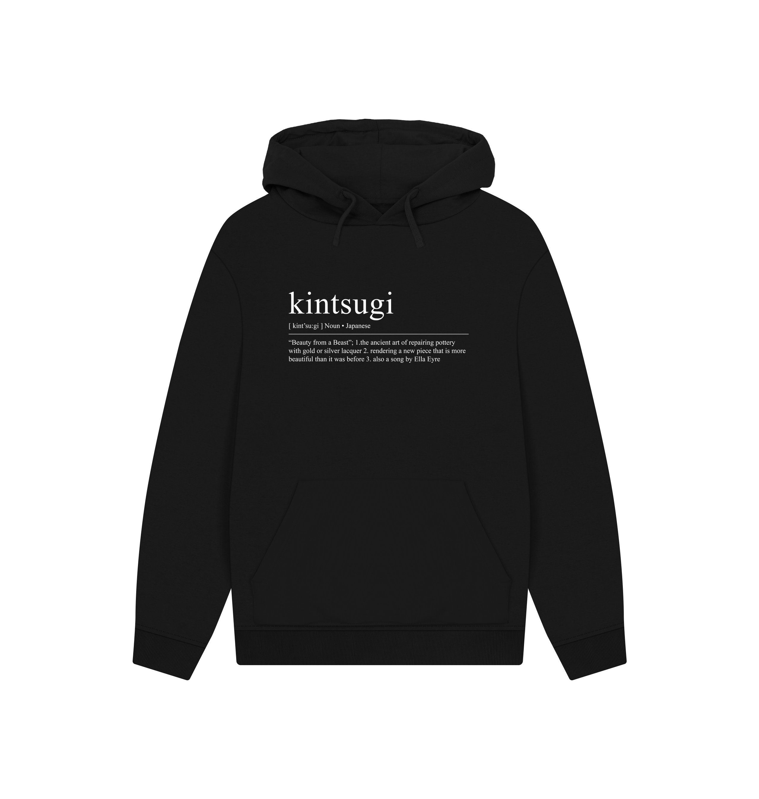 Black Printed Hoody Front