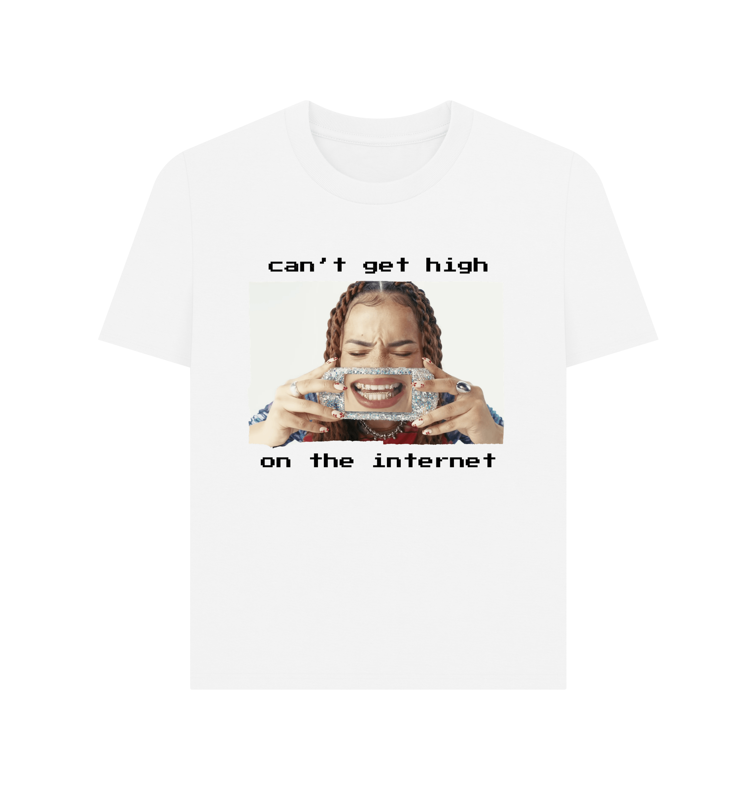 White Printed T-shirt Front